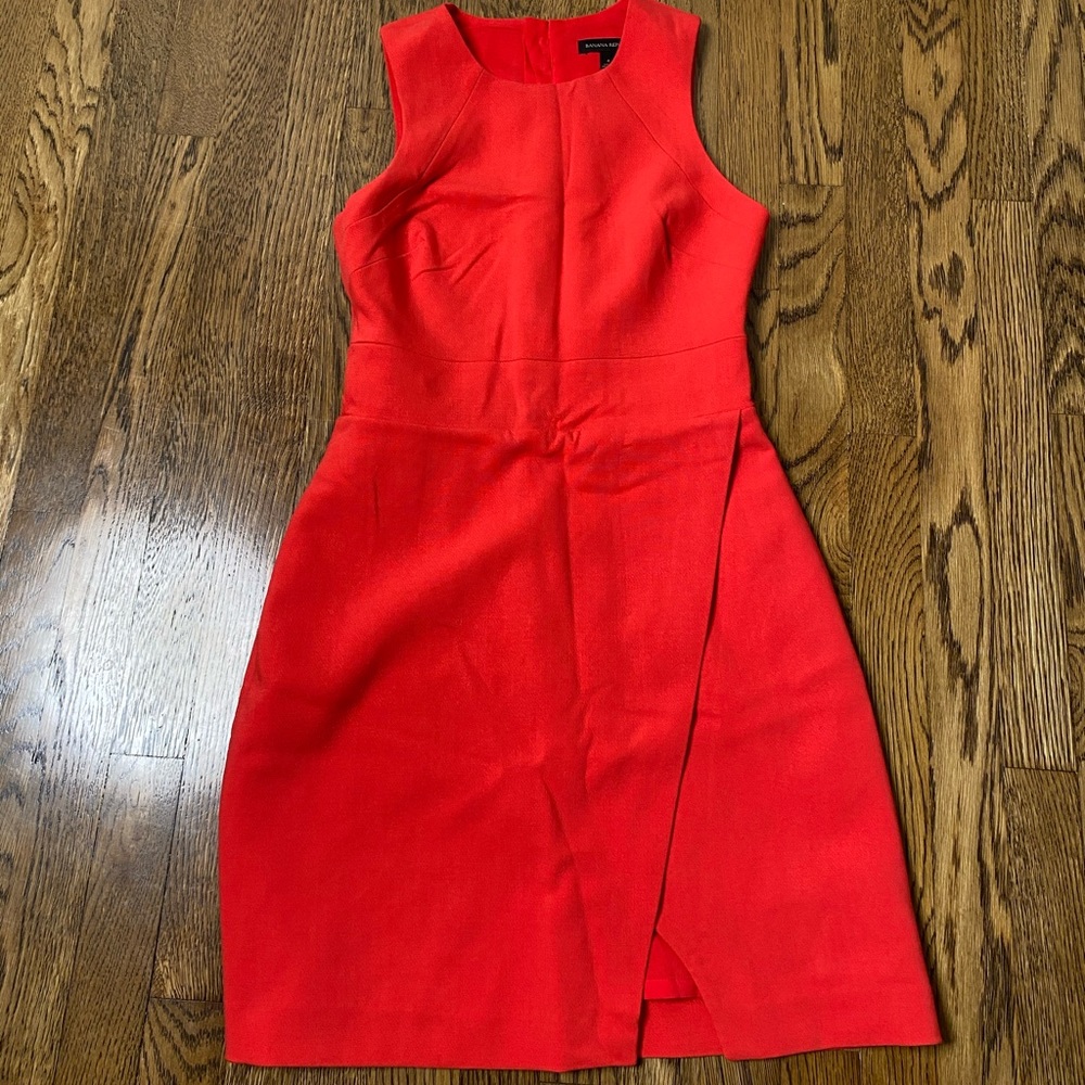 Banana Republic Red Sleeveless Sheath Dress